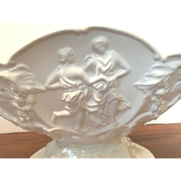 ELPA ALCOBACA Made in Portugal Ivory Large Centerpiece Vase Roman Theme - Picture 6 of 9